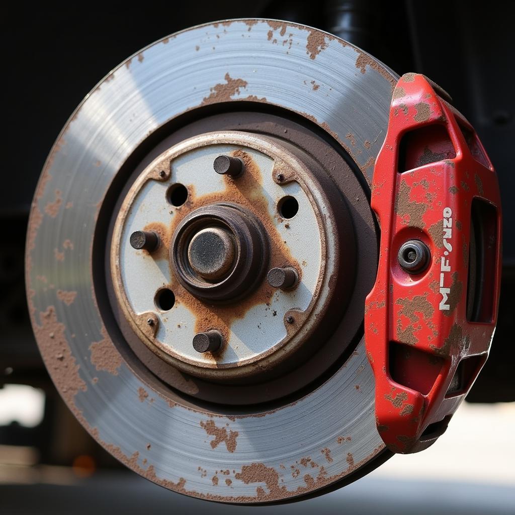 Worn Brake Pads on a 2008 Ford F-150