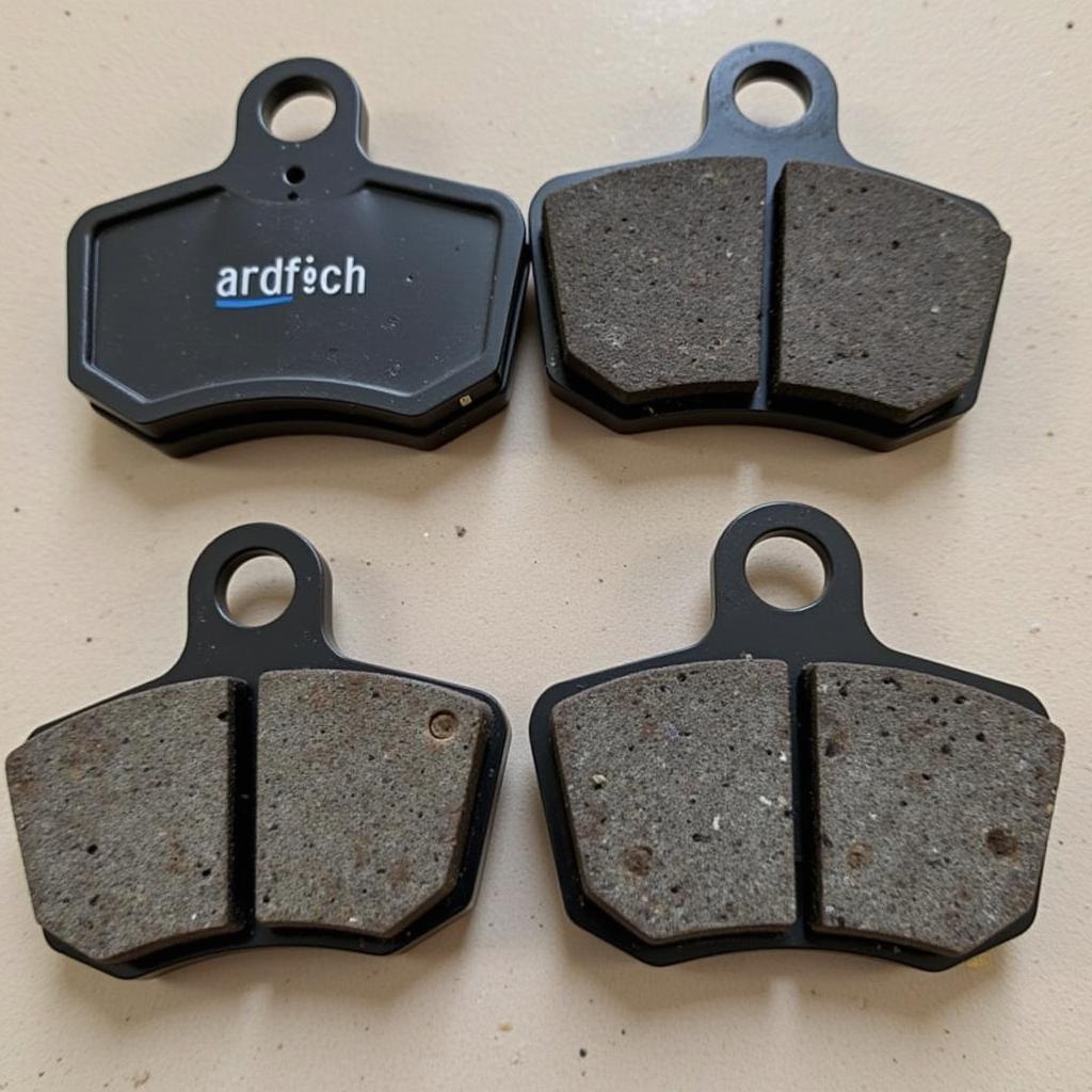 Comparison of Worn and New Brake Pads