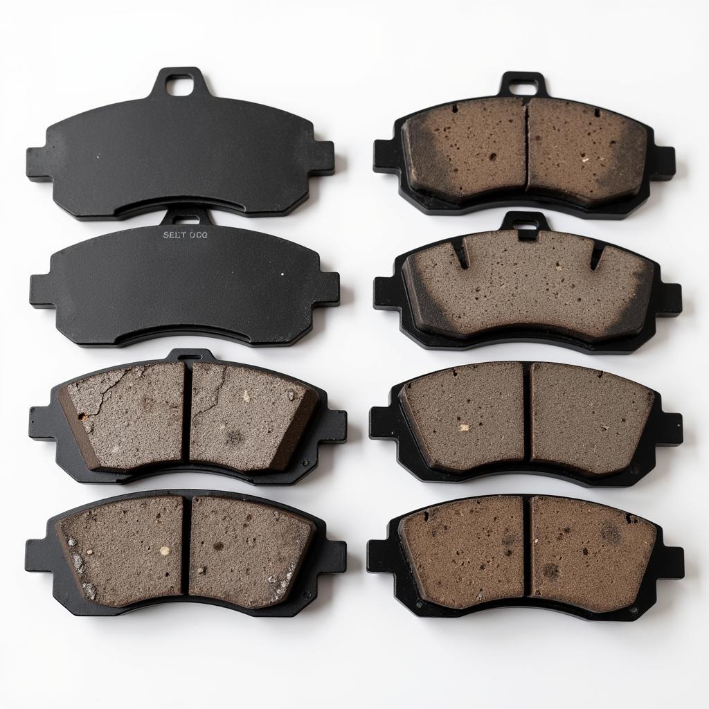 Worn Brake Pads Compared to New Brake Pads