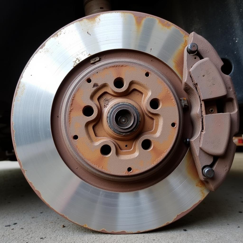 Worn Brake Pads on an Acura Integra