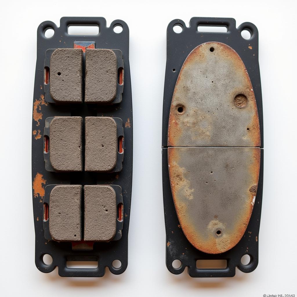 Worn Brake Pads on a Porsche 928