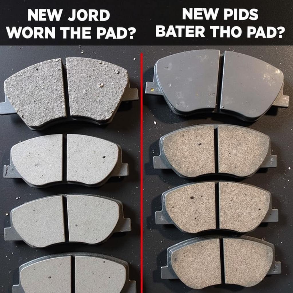 Comparison of Worn Brake Pads and New Brake Pads