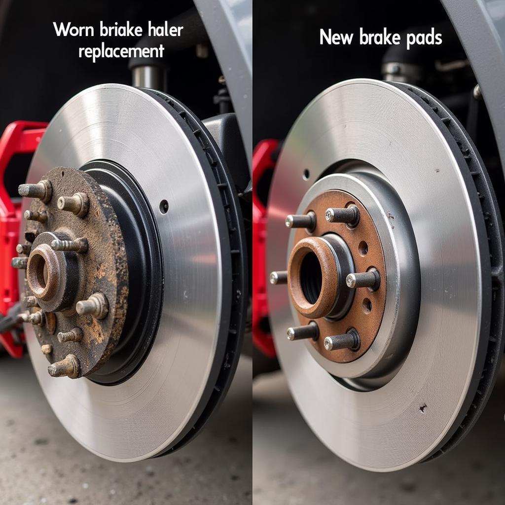 Worn Brake Pads vs. New Brake Pads 