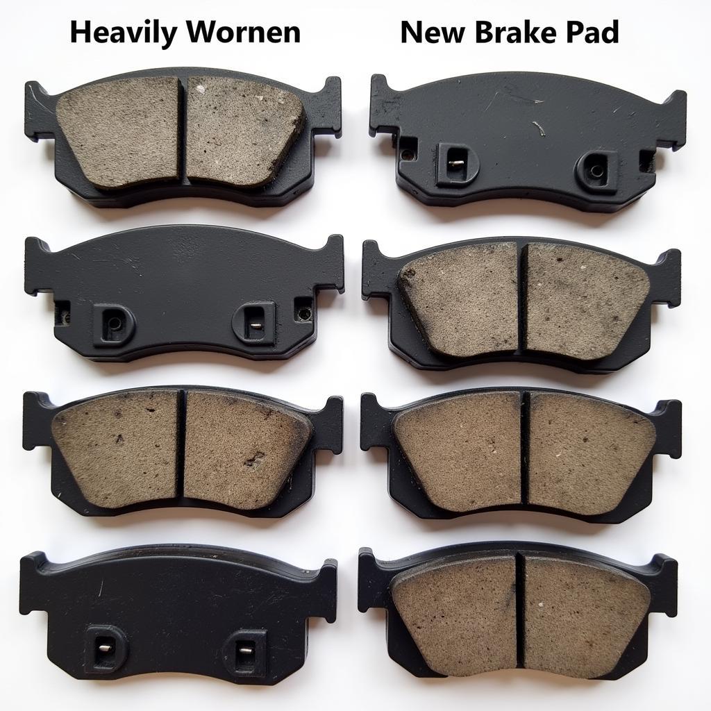 Comparing Worn Brake Pads to New Brake Pads 