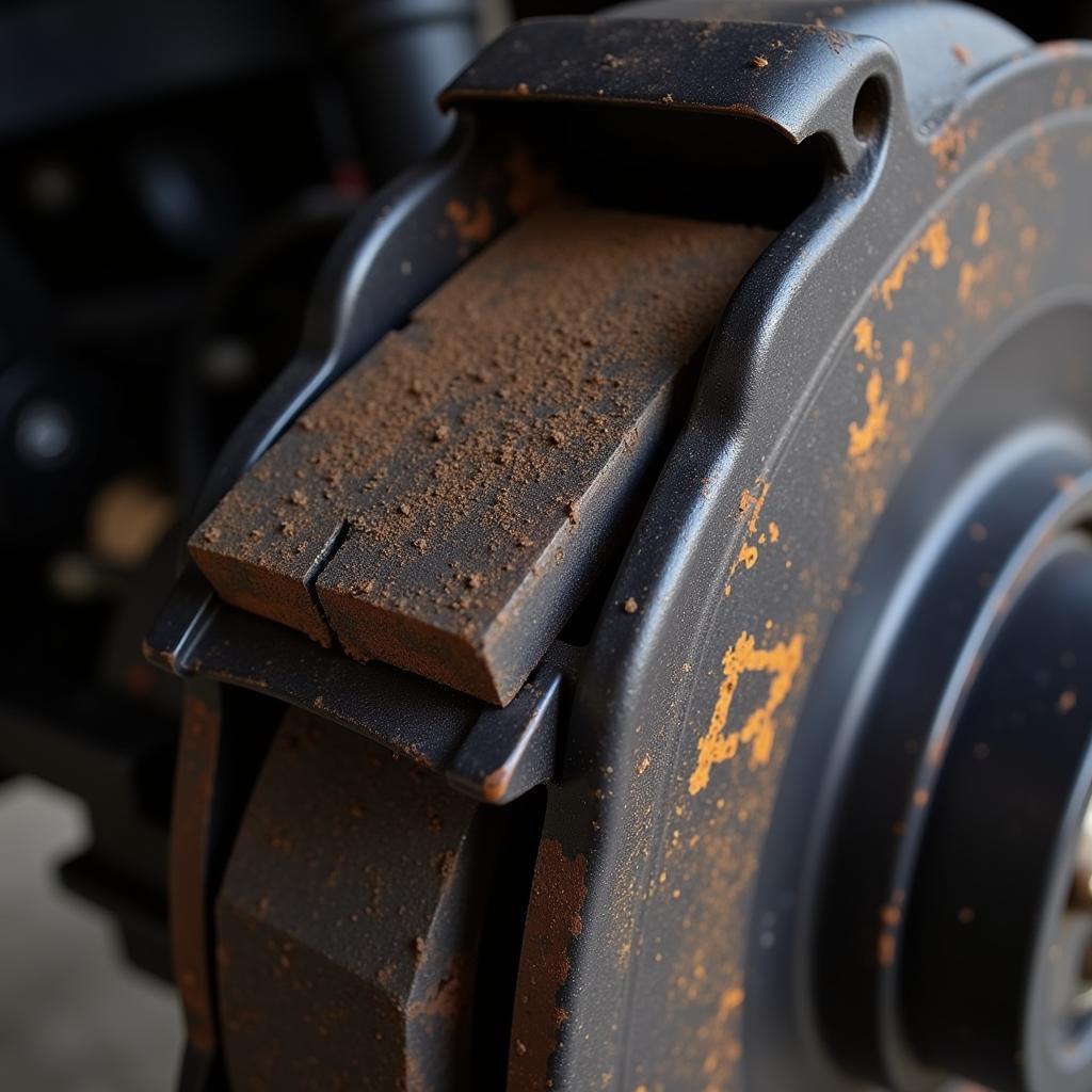 Worn Brake Pads with Indicator