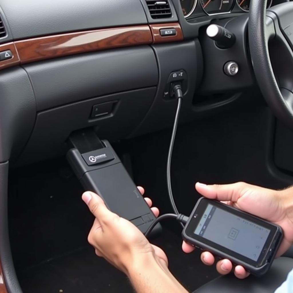 Connecting an OBD2 scanner to a 2002 Mercedes Benz S430