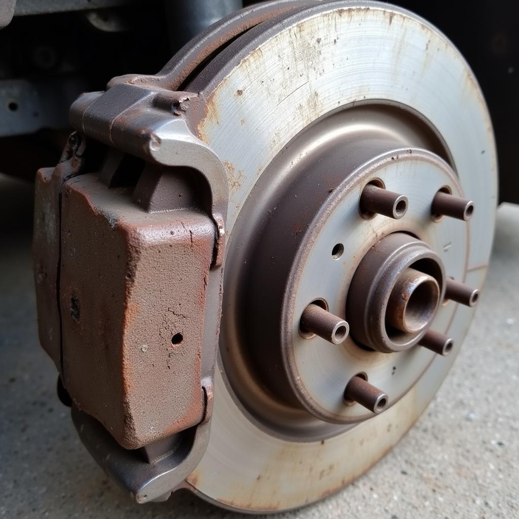 Inspecting Brake Pads on a 2004 Dodge Durango