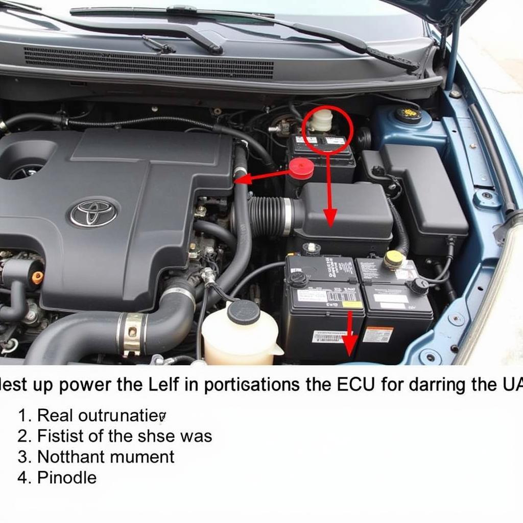 Location of the Engine Control Unit (ECU) in a 2004 Toyota Sienna