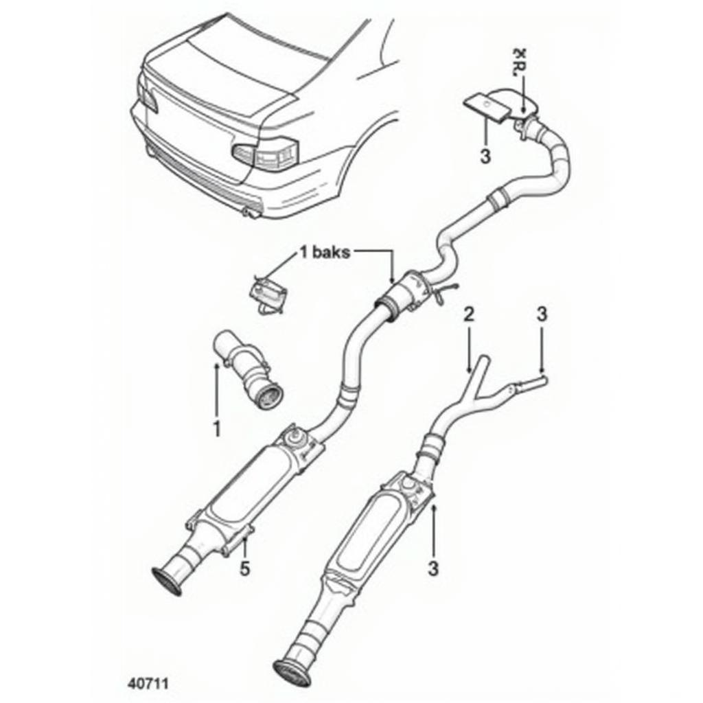 2008 BMW 335i Exhaust System Diagram: Detailed View of Components and Connections