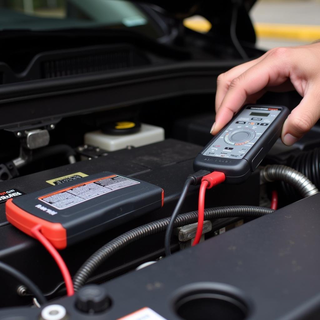 Testing a 2012 Chrysler 300 Car Battery with a Multimeter