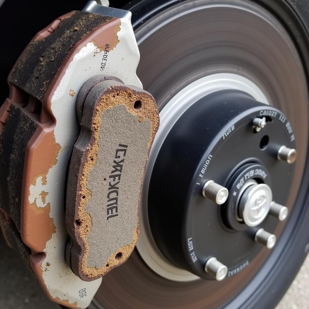 Worn Brake Pads on a 2014 Toyota Avalon