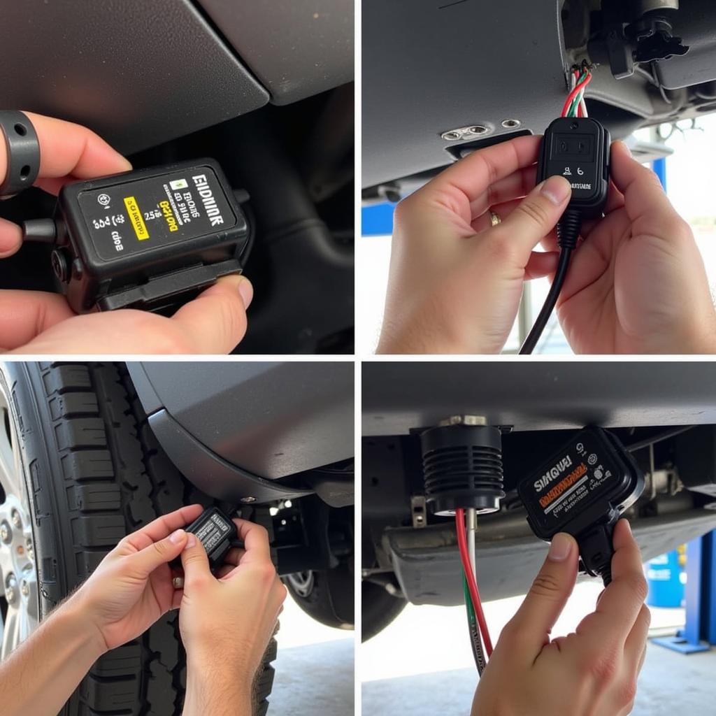 2017 Silverado Trailer Brake Wiring Inspection: A close-up view of a mechanic inspecting the 7-way connector and wiring harness for damage, corrosion, or loose connections.