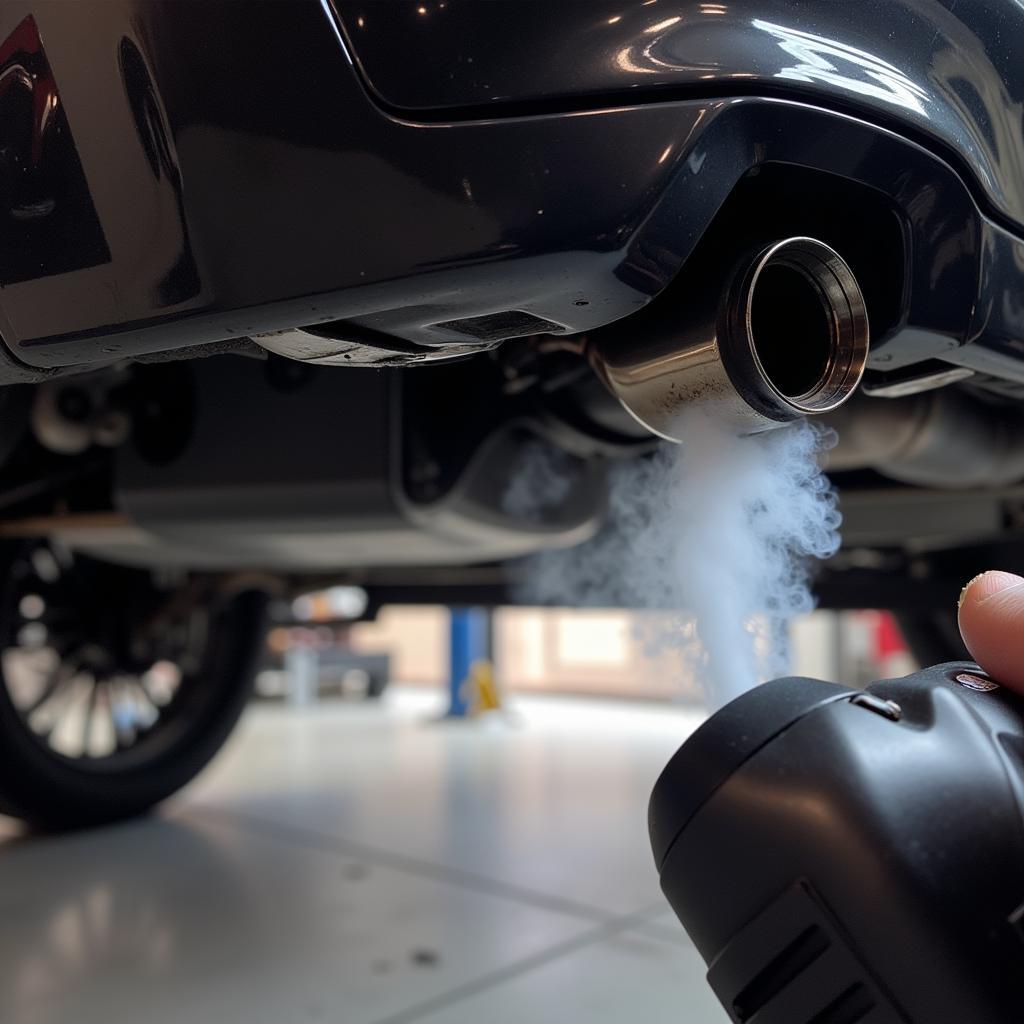 Detecting an Exhaust Leak in a 2019 BMW X3 M40i Using a Smoke Test