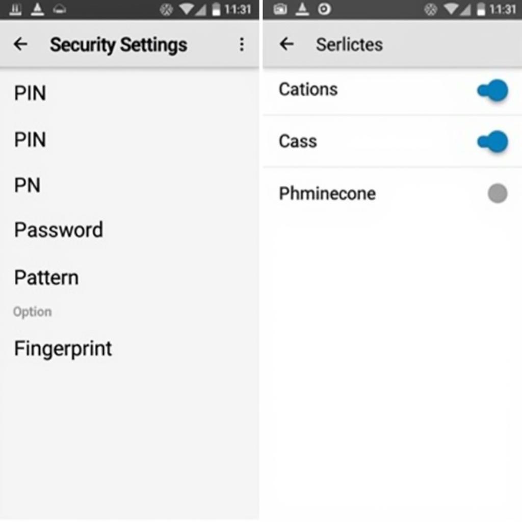 Android Security Settings Screen Lock Options