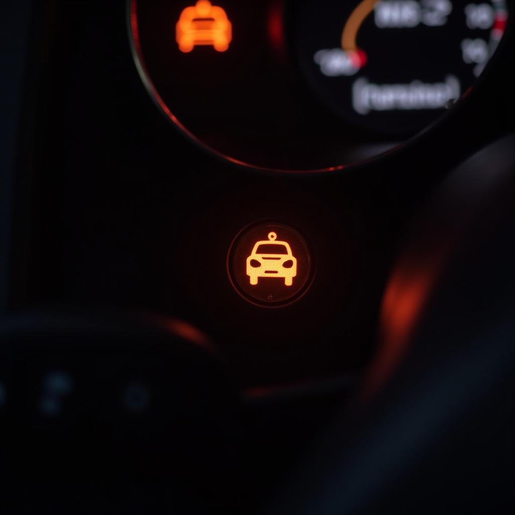 Anti-theft Light Illuminated on Car Dashboard