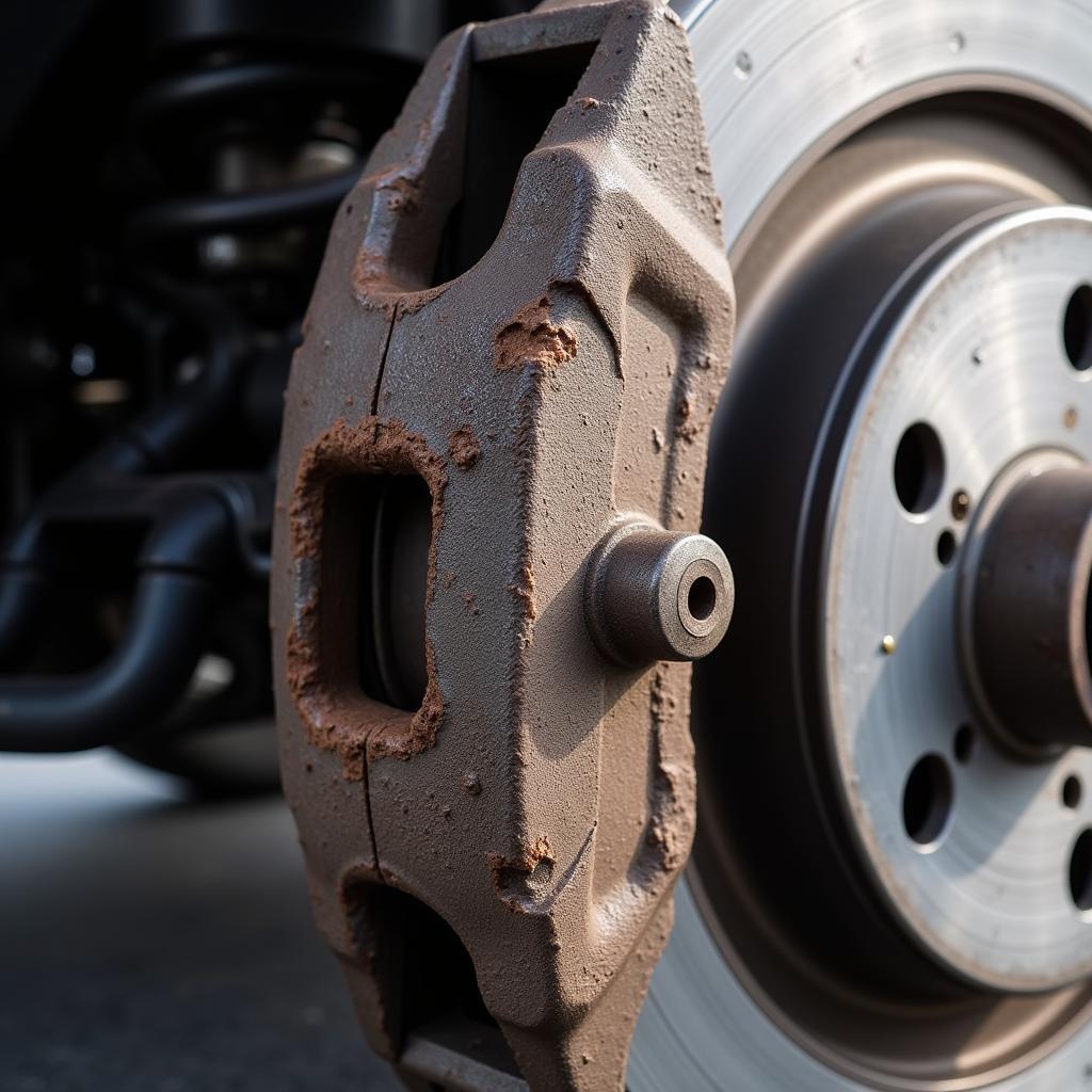 Worn Brake Pads on an Audi A3