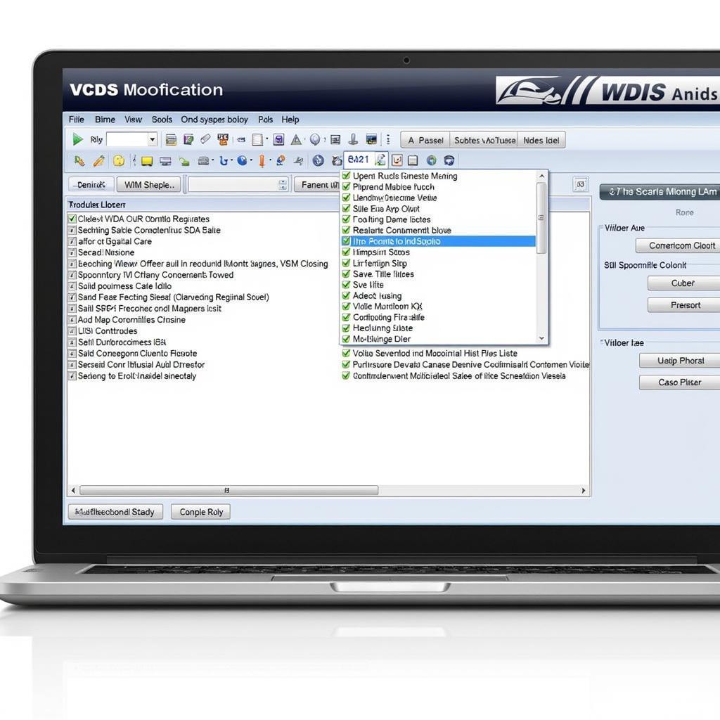 Audi A8 D3 VCDS Software Interface Showing Modification Options