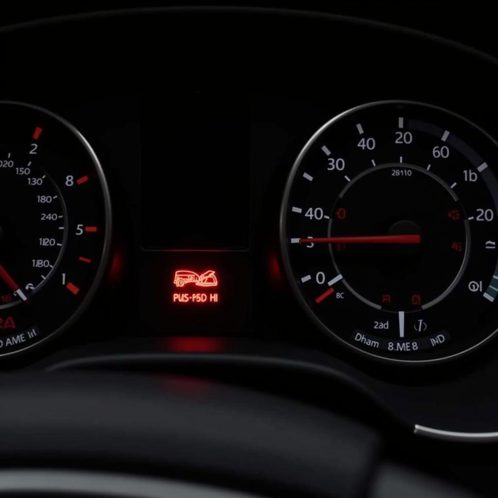 Audi A8 Dashboard Displaying Parking Brake Warning Light