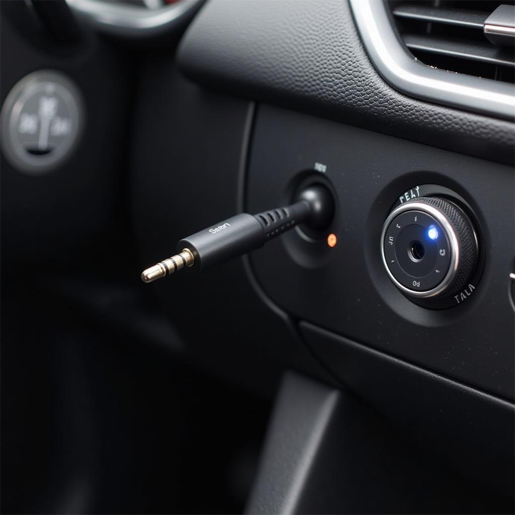 Bluetooth Adapter Plugged into Car AUX Port