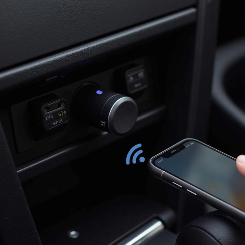 Bluetooth Adapter Connected to Car's Aux Port