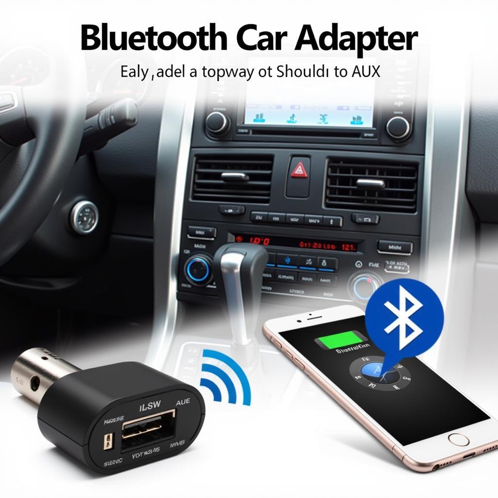 Bluetooth Car Adapter Connected to AUX Input