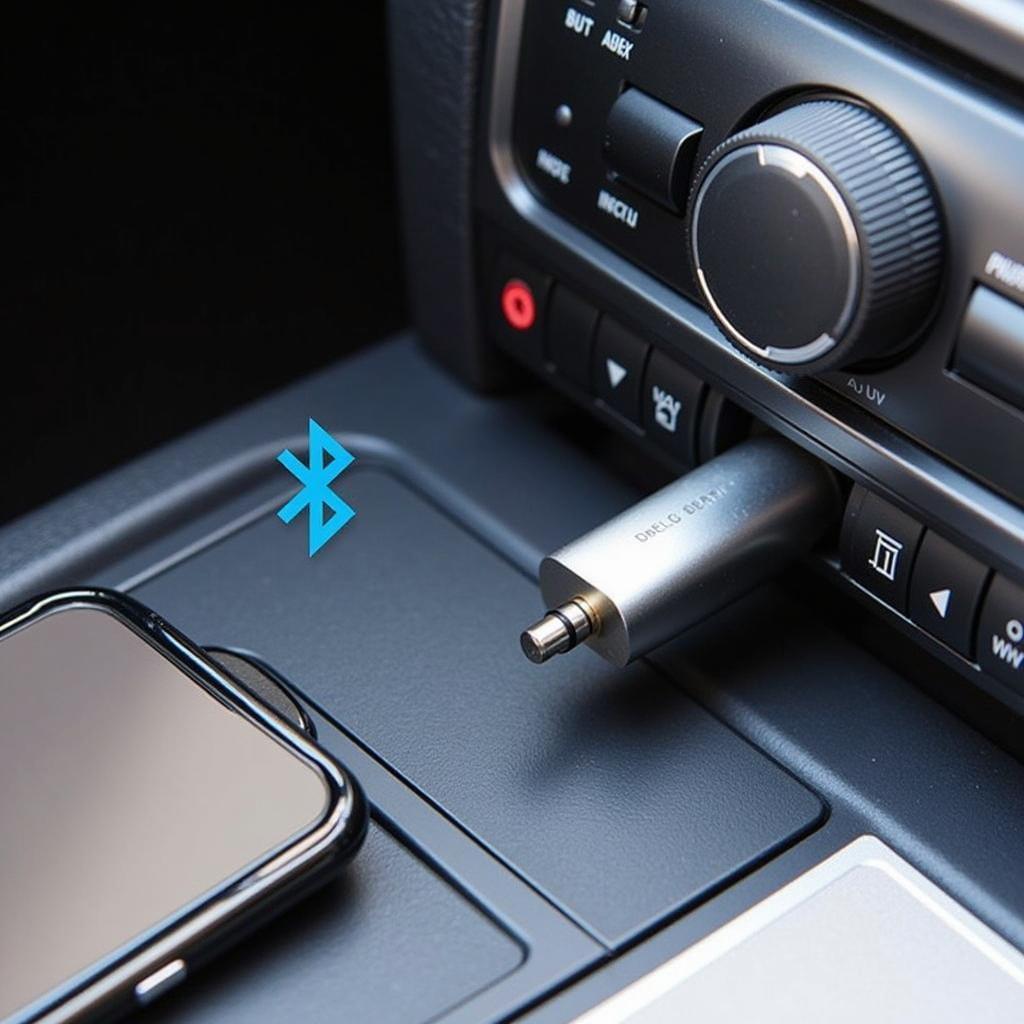 Bluetooth Car Adapter Connected to AUX Port