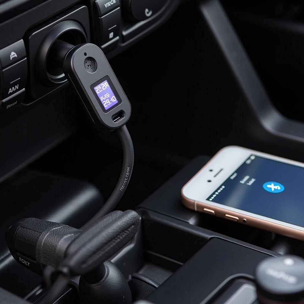 Bluetooth FM Transmitter Connected in Car