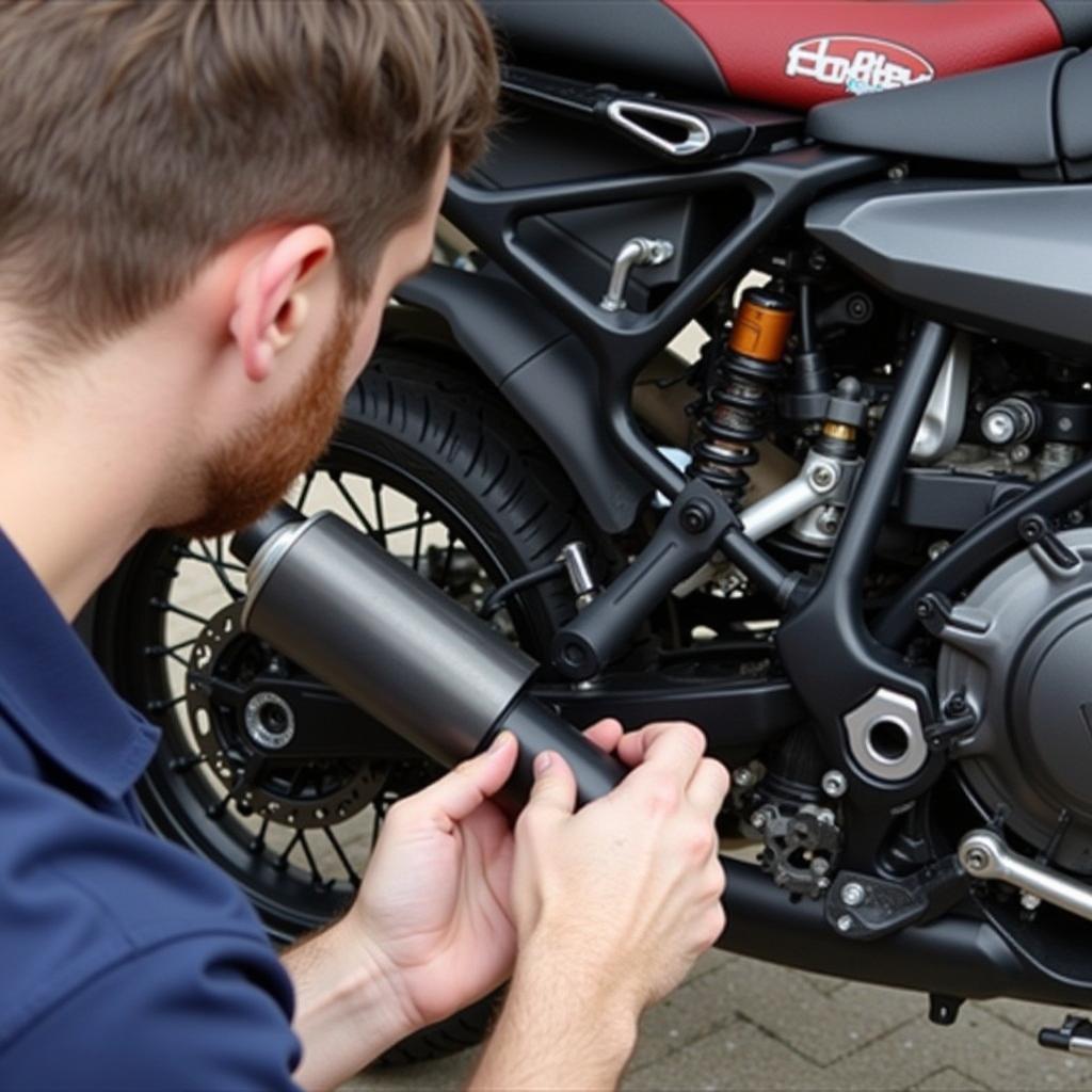 Checking the BMW 310 GS Exhaust System