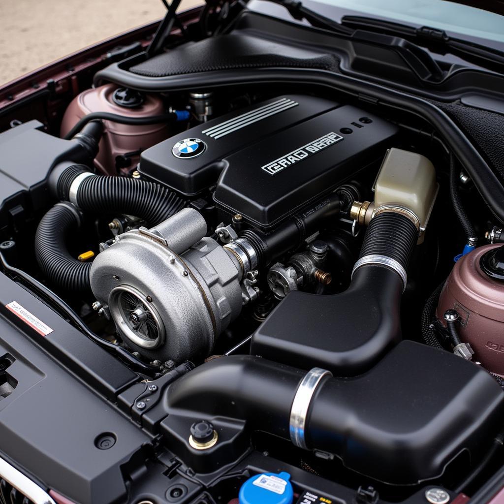 BMW 330d Engine Compartment Detailed View