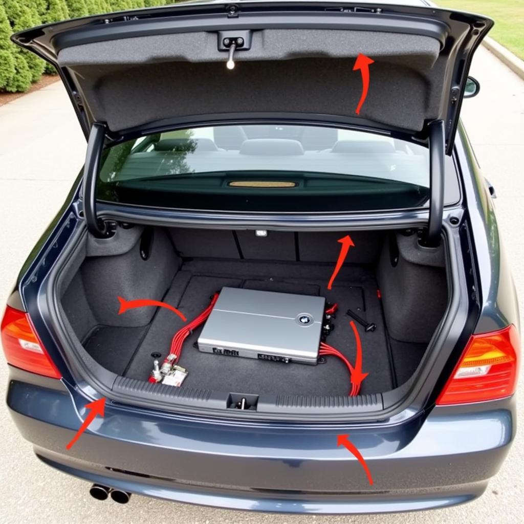 Location of the Amplifier in a 2007 BMW 335i