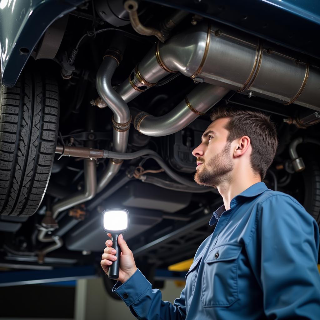 BMW 550i Exhaust Inspection