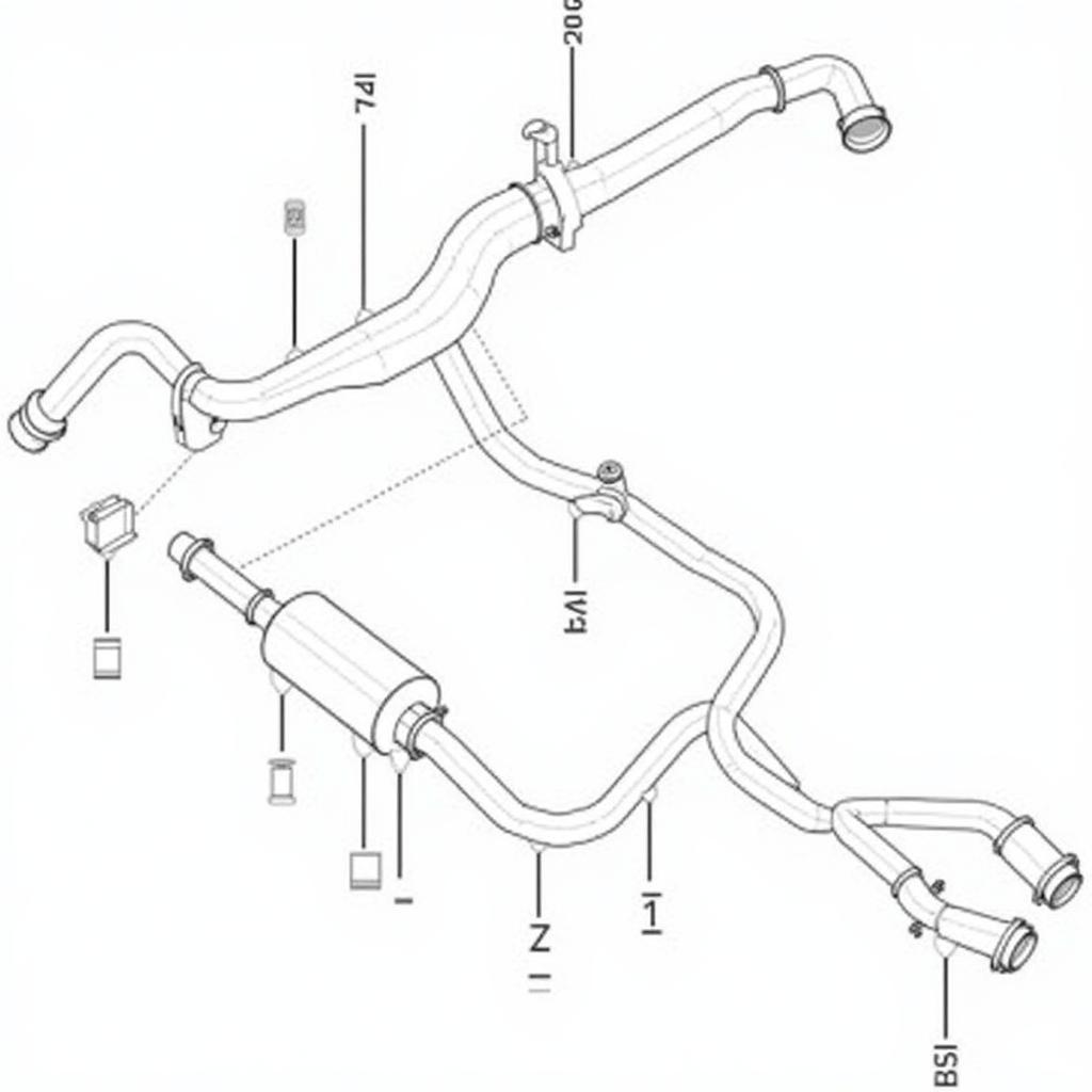 1997 BMW 740i Exhaust System Diagram