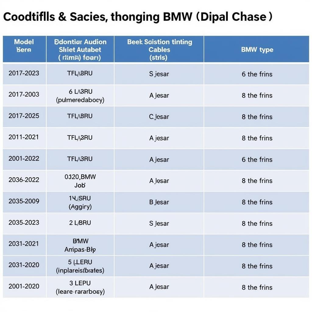 BMW Audio Adapter Cable Compatibility Chart