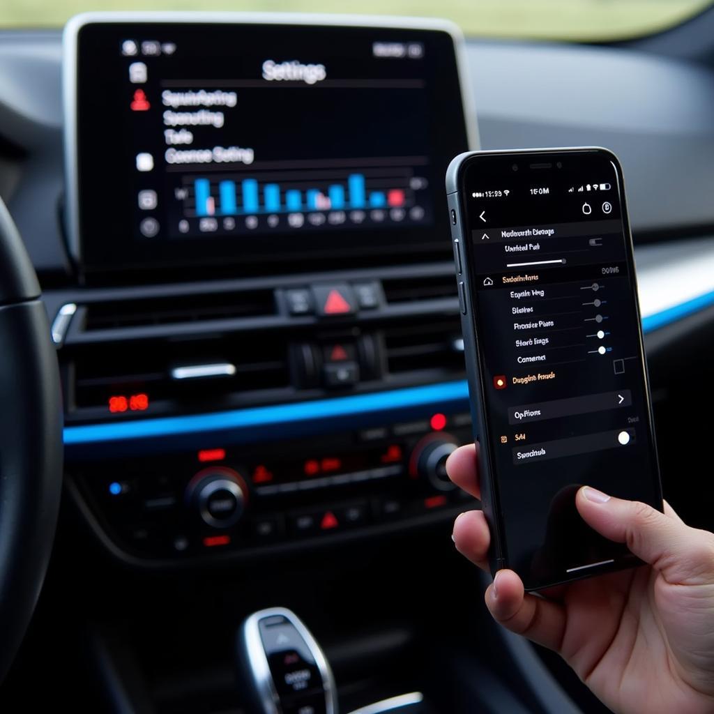 Adjusting BMW Audio Settings with iPhone 6 Connected