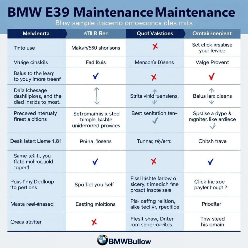 BMW E39 Regular Maintenance Schedule