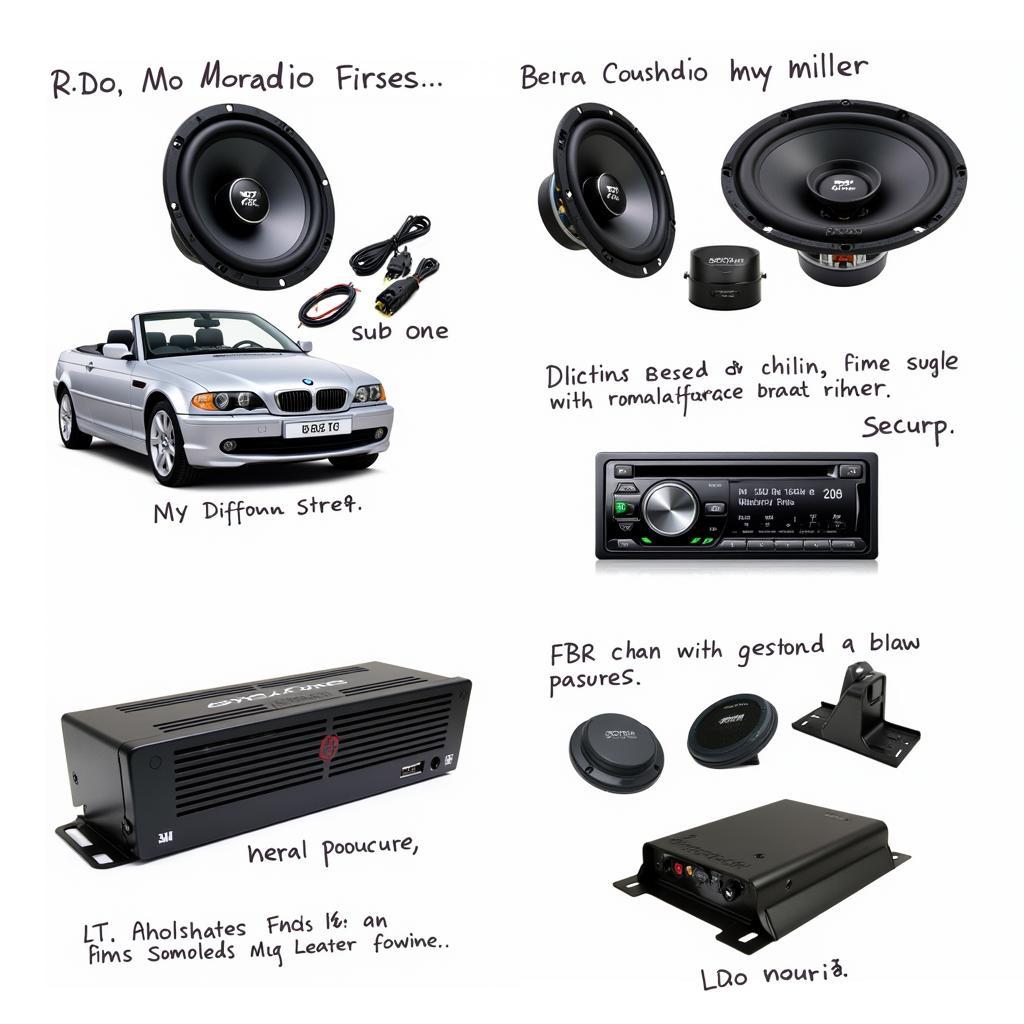 BMW E46 Cabrio Audio Upgrade Components Displayed