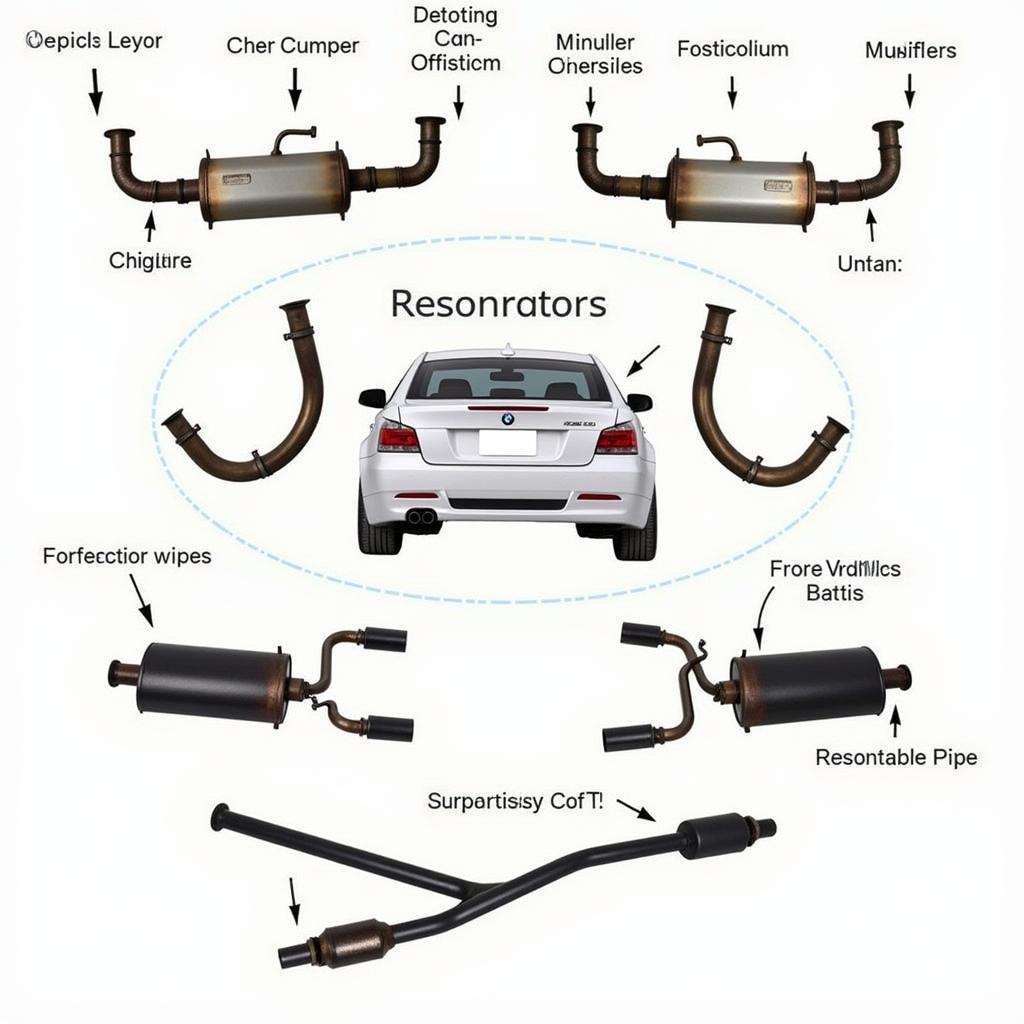 BMW E60 550i Stock Exhaust System Components