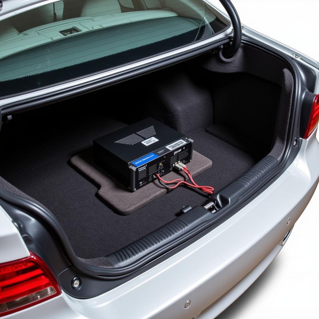 BMW E90 Amplifier Installation - Secure and efficient amplifier placement in your vehicle.