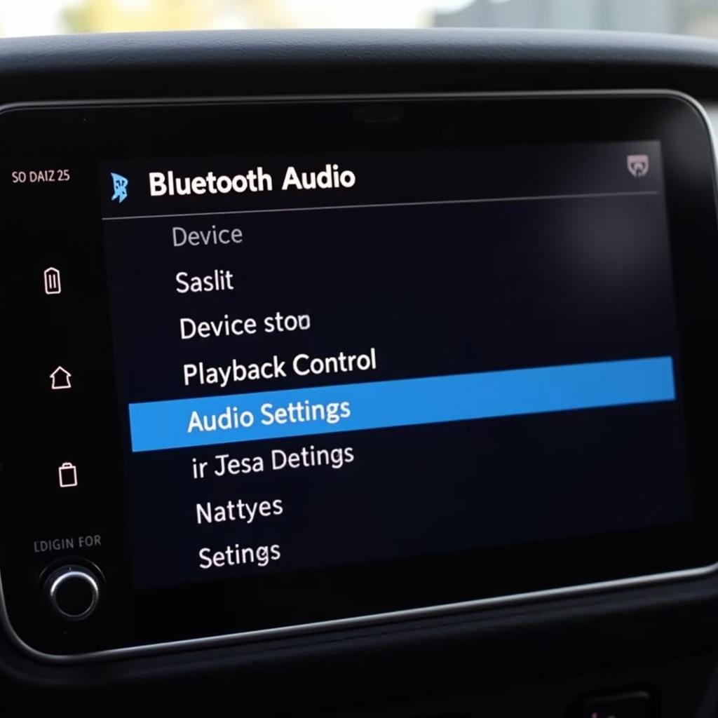 Navigating the Bluetooth audio menu in a BMW iDrive system