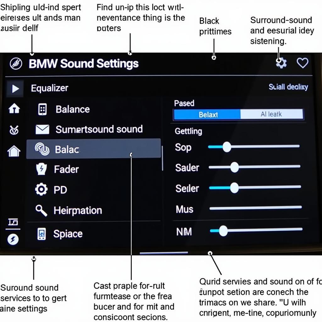 BMW iDrive Sound Settings Menu