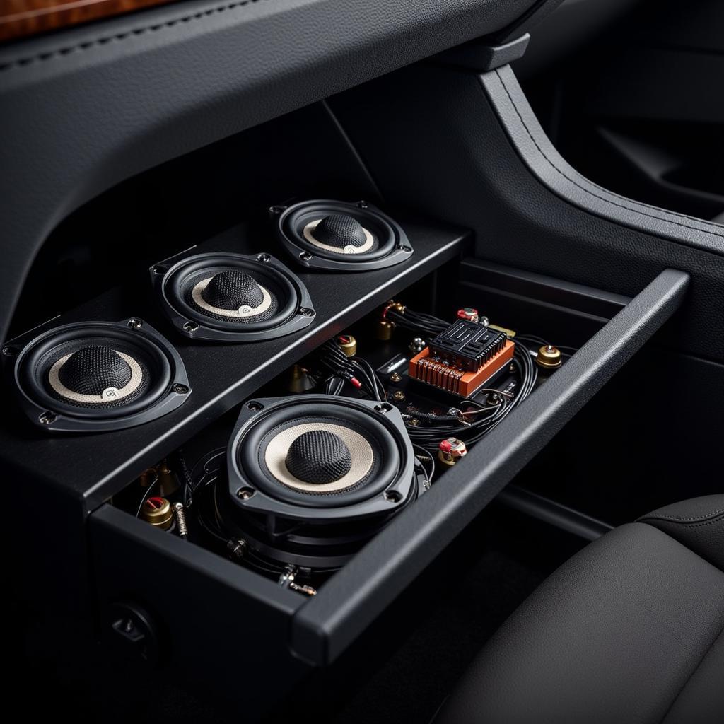 BMW Individual Audio System Components: Close-up of speakers, amplifiers, and other key parts