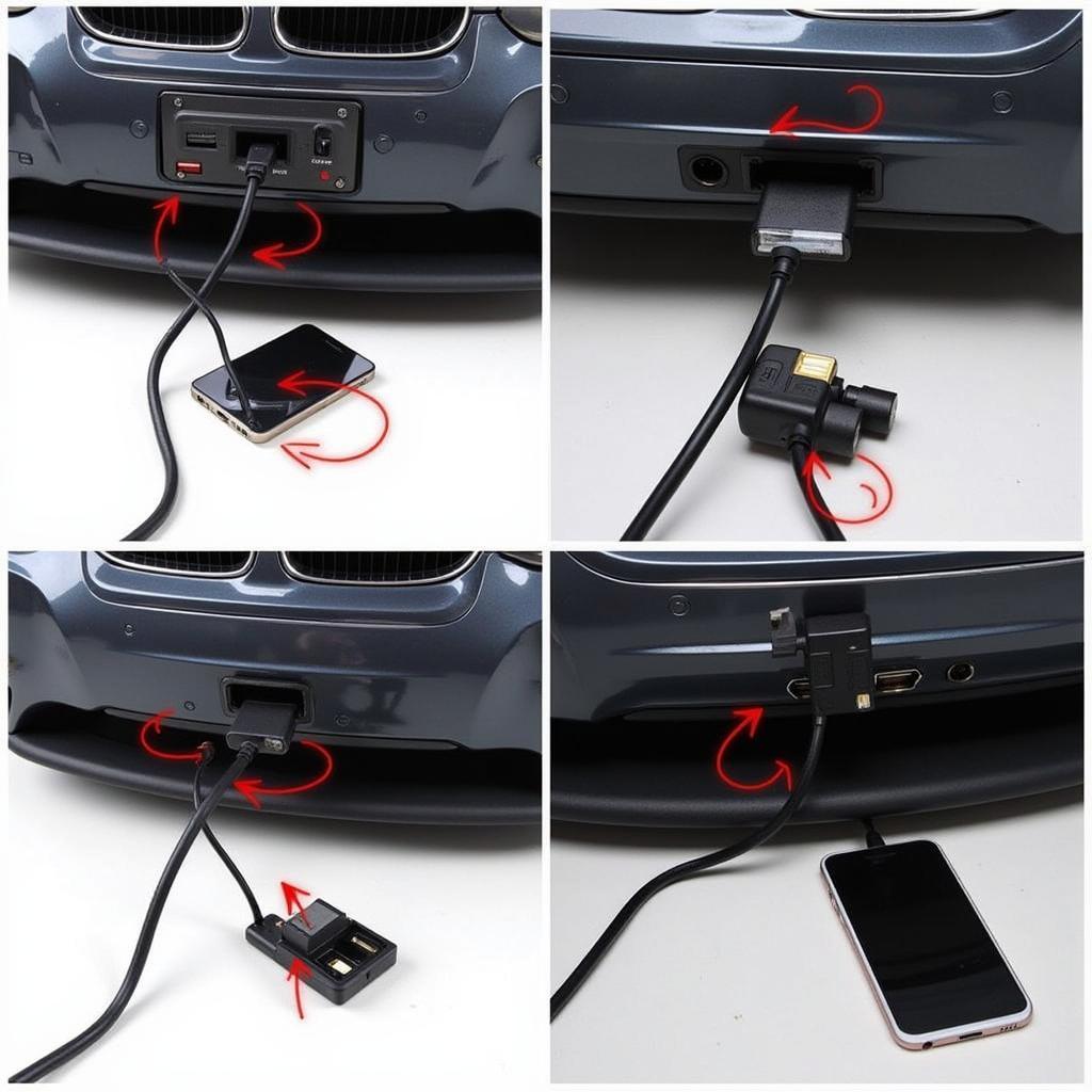 BMW Lightning USB Y Cable Connected