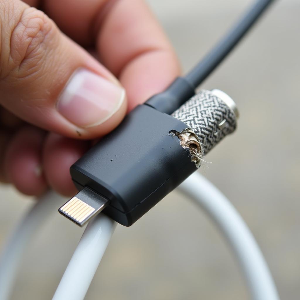 Damaged BMW Lightning USB Y Cable Connector