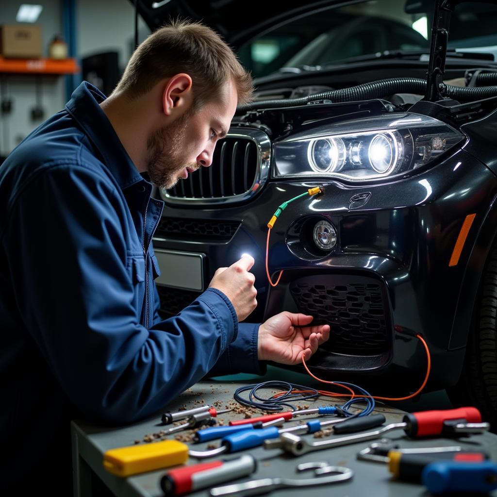 Inspecting the Wiring of a BMW X5 Audio System