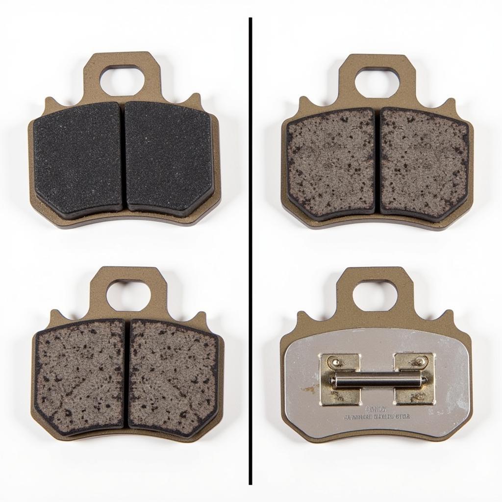 Comparison of a New Brake Pad and a Worn Brake Pad with Exposed Warning Bar