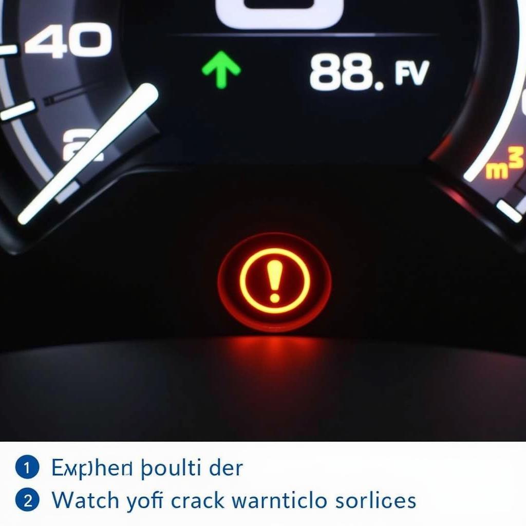 Brake Pad Warning Light Illuminated on Car Dashboard