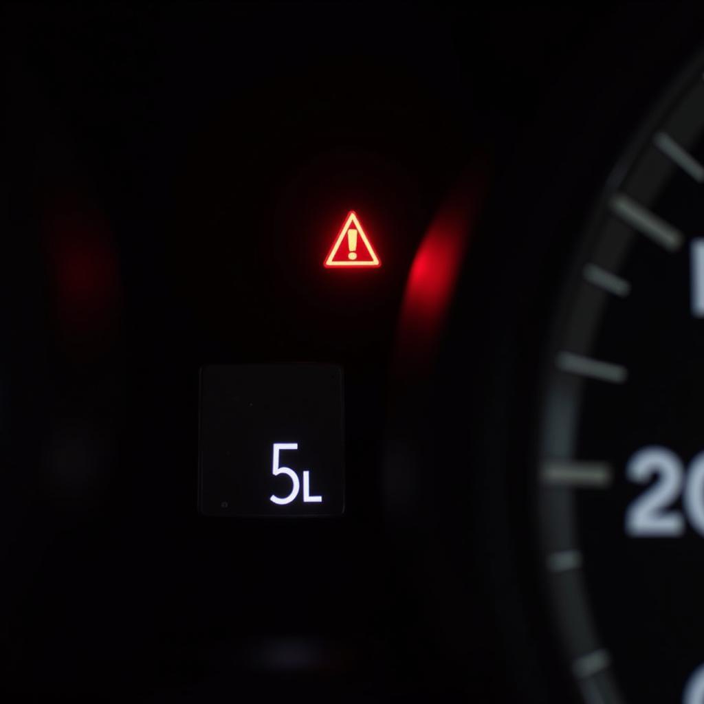 Brake Warning Light on Car Dashboard