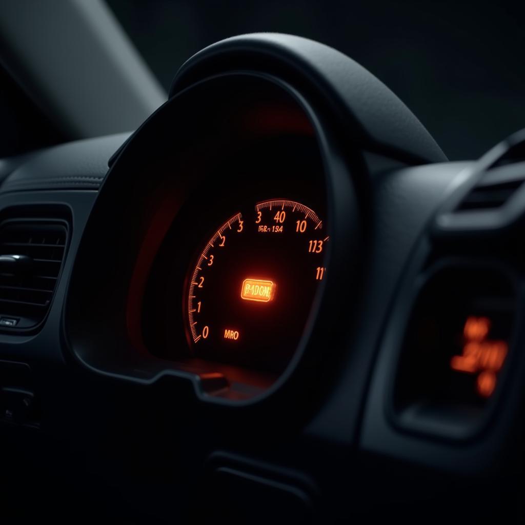 Brake Warning Light on Car Dashboard