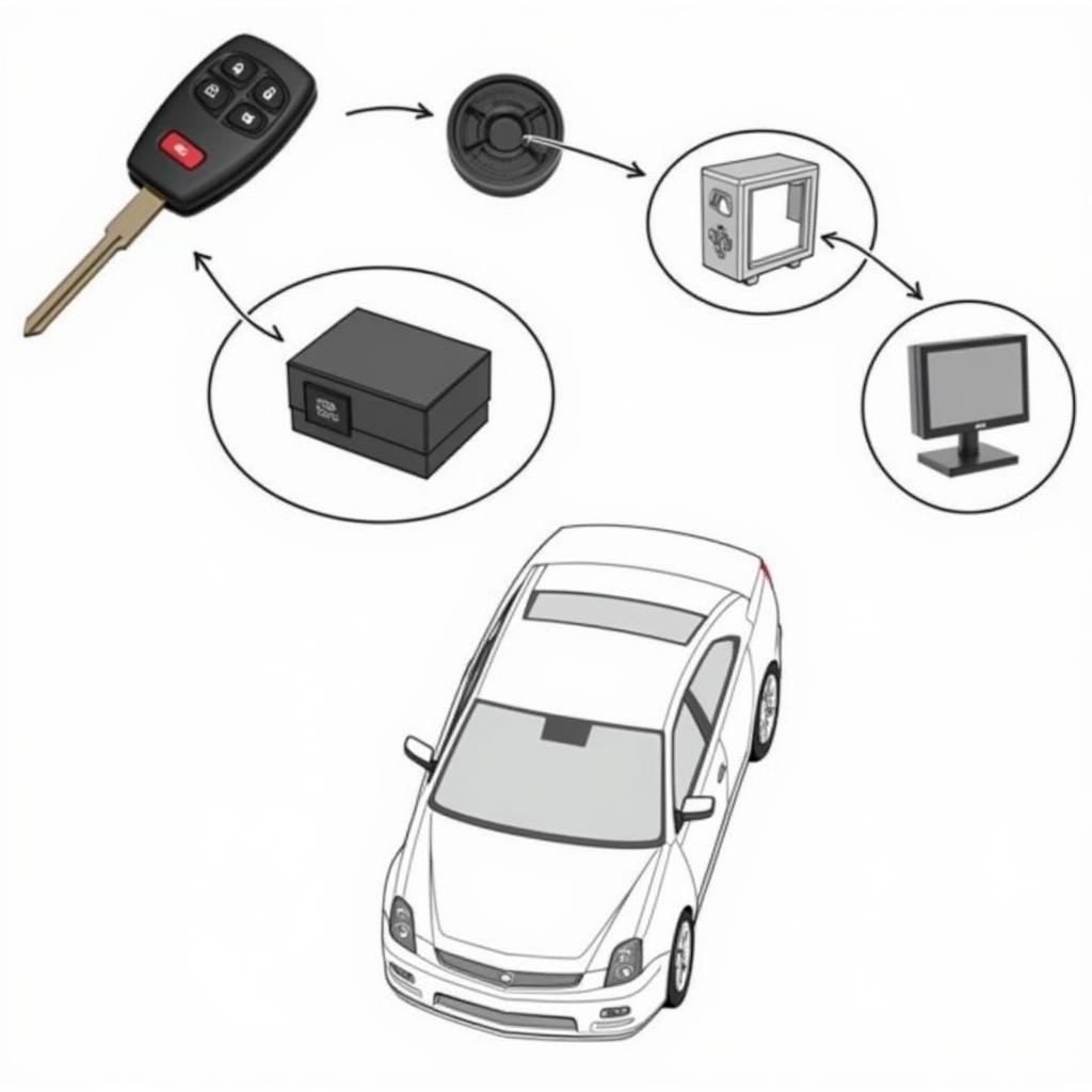 Cadillac STS Key Fob System Diagram