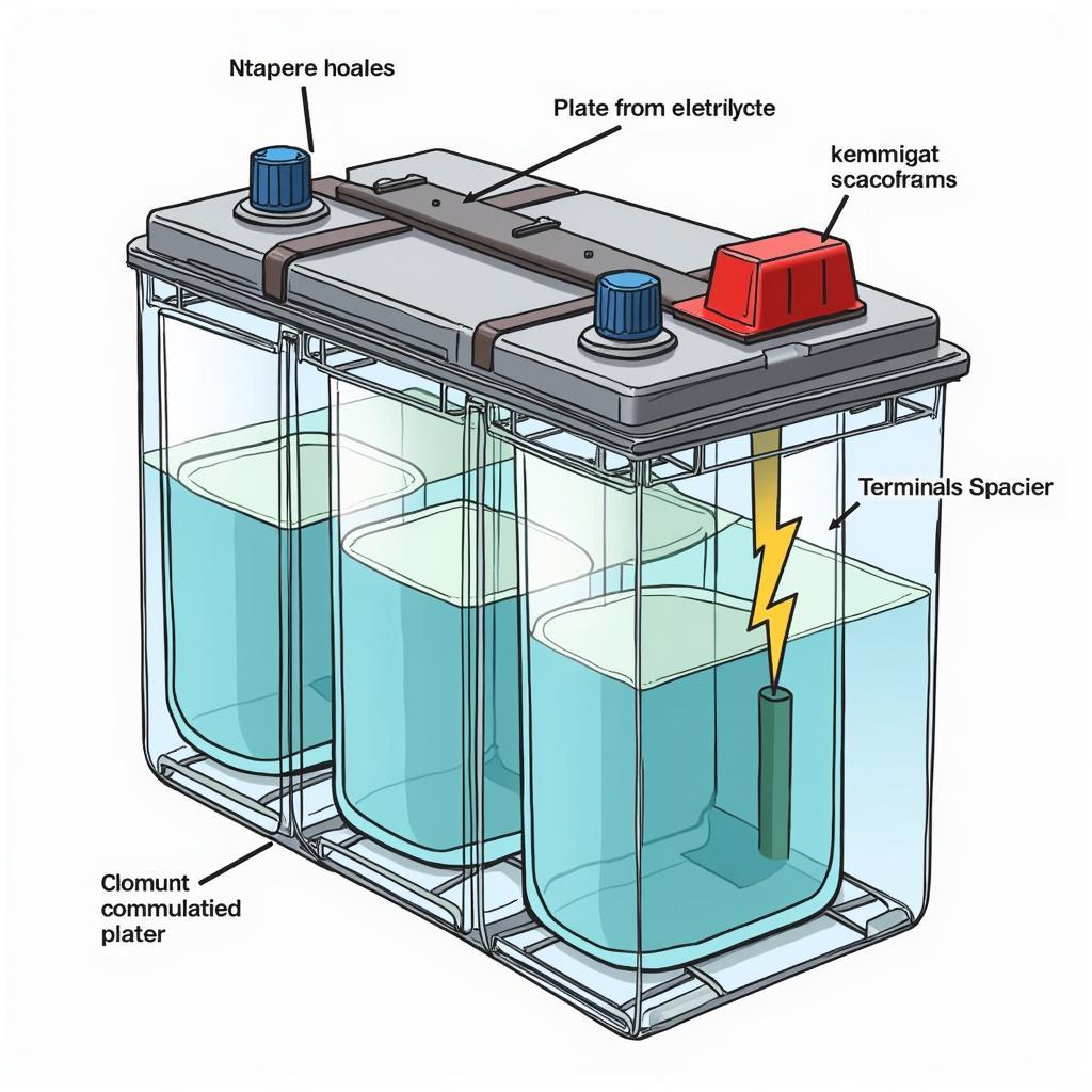 Diagram of a Car Battery's Internal Components